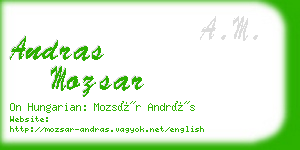 andras mozsar business card
